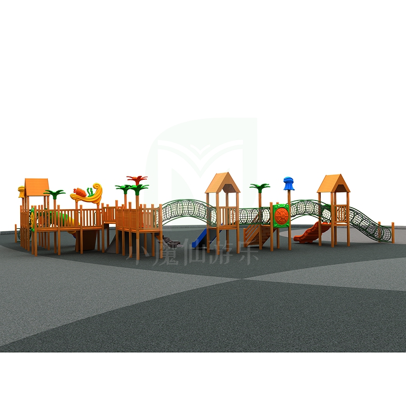 幼兒園戶外木制組合滑梯攀爬設(shè)備